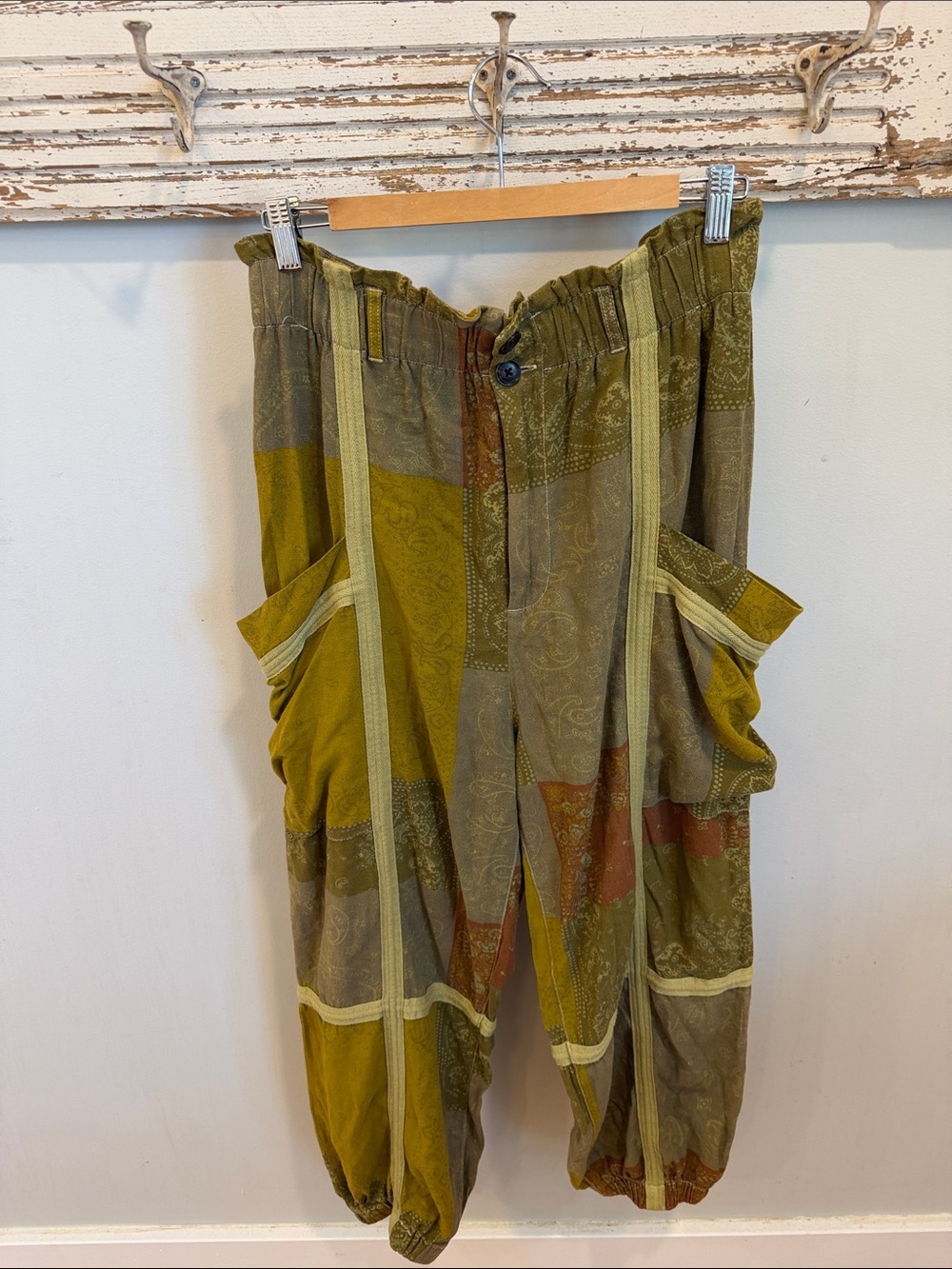 Urban Outfitters Isla Linen Patchwork Pants Size Large - Picture 4 of 9